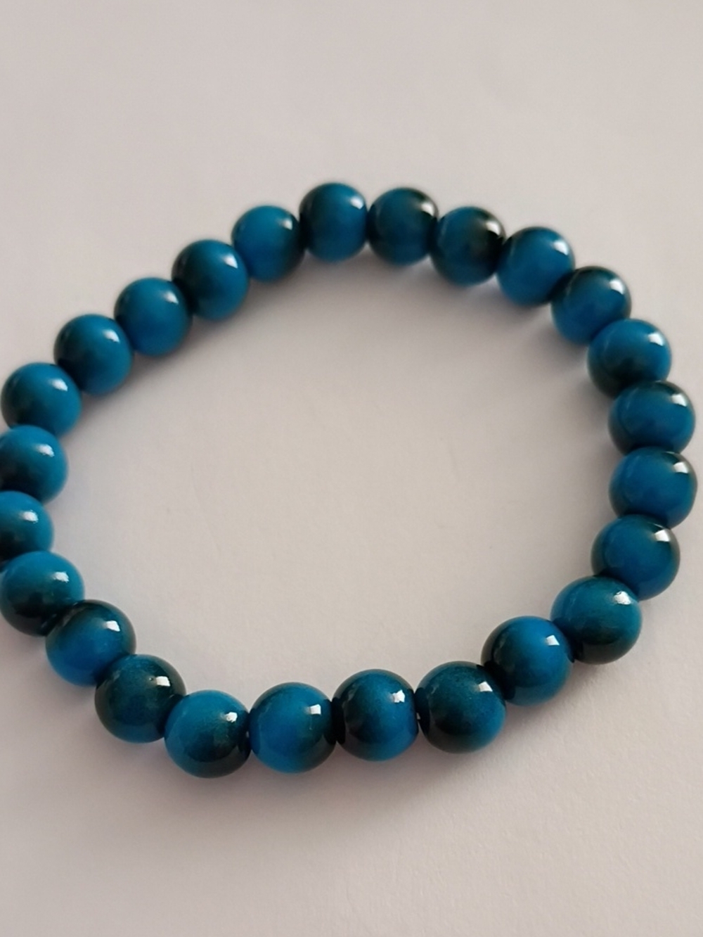 Turquoise Blue Beaded Stretch Bracelet -